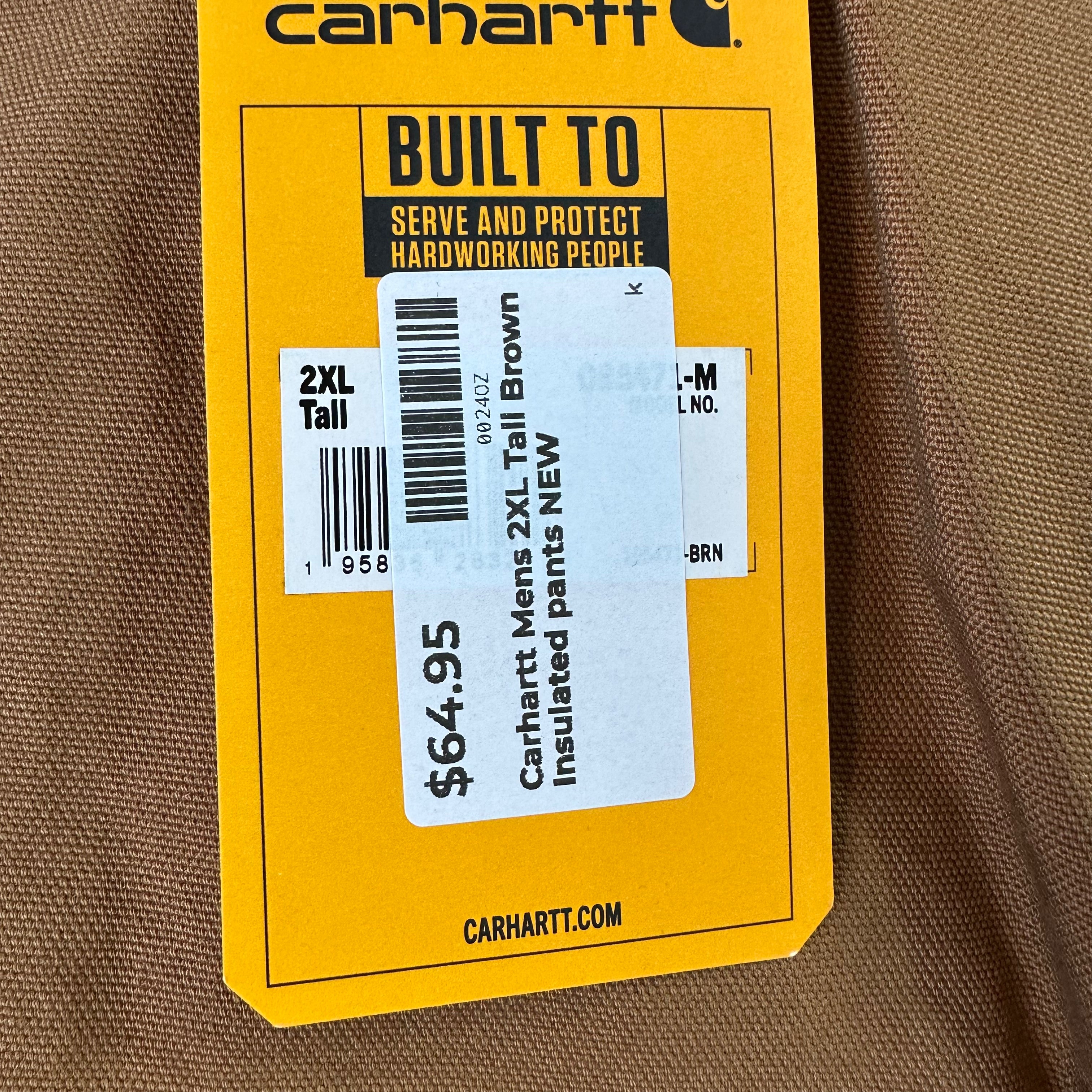 Carhartt Washed Duck Insulated Pant Extreme Warmth Loose Fit Size 2XL Tall NWT