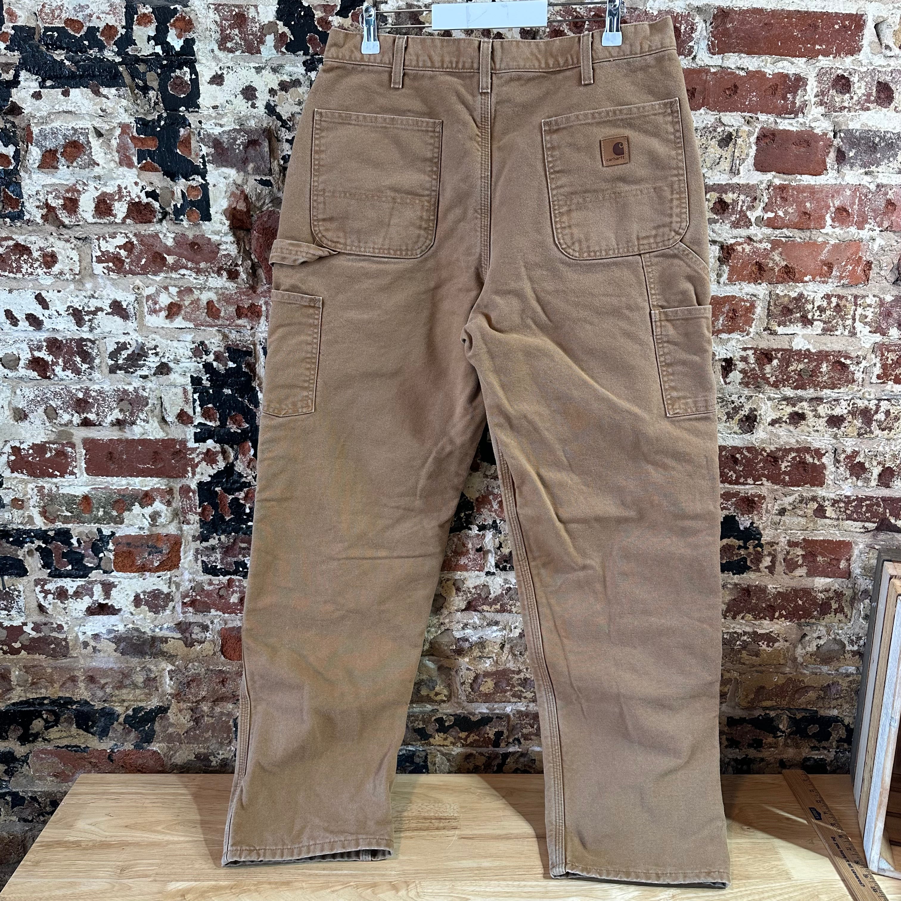 Carhartt Flannel Lined Brown Pants Mens 36x32