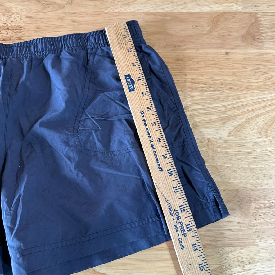 Columbia Camo Large Blue Drawstring w/Pockets Womens Shorts casual 32x4.5"