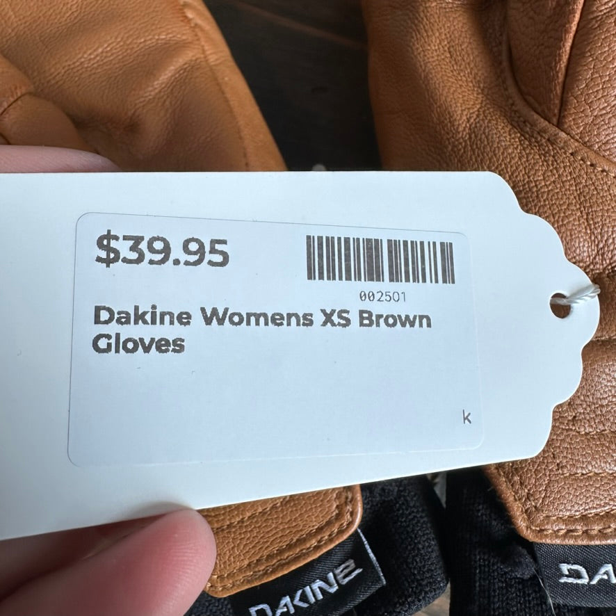 Dakine Mitten Womens XS Brown Embroidered Snowboard Gloves