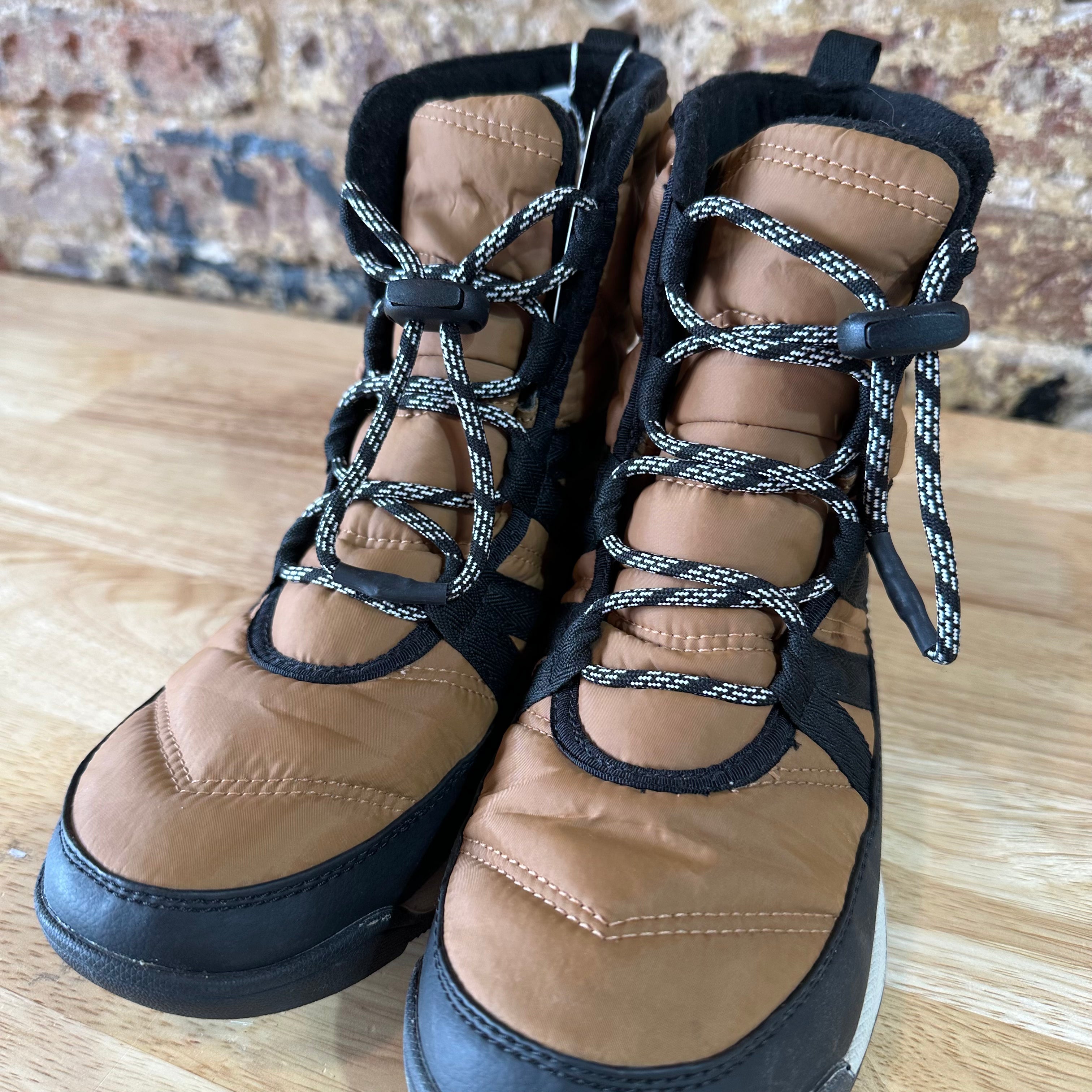Sorel Whitney II Short Elastic Lace Winter Boots Waterproof Elk Womens 5 Brown
