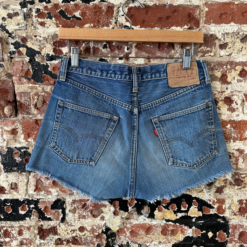 Levi's Cut Off Denim Blue Jean Shorts Womens 30 Distressed - 29x2" inseam