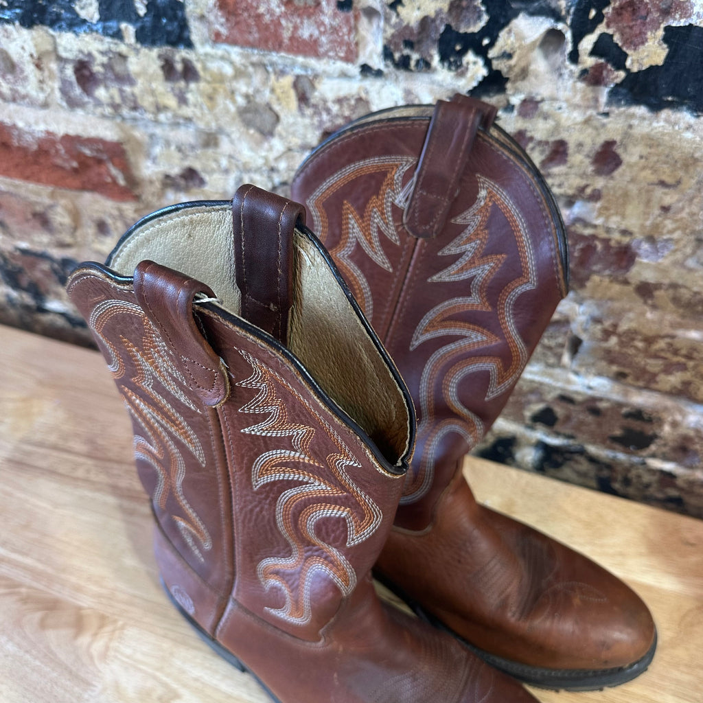 Double H Brown Leather Western Cowboy Boots Mens 9D