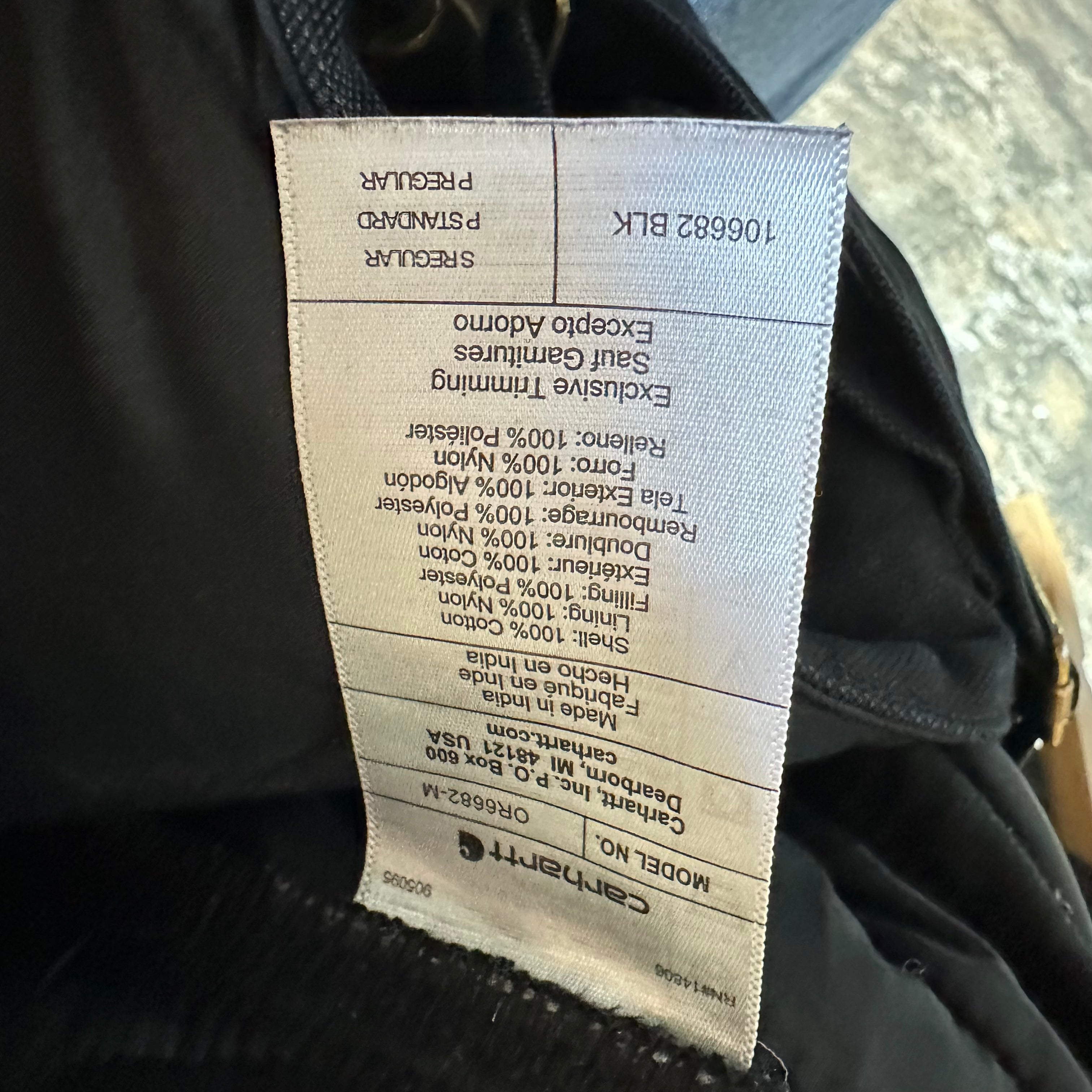 Carhartt Mens Small Black Insulated Bibs