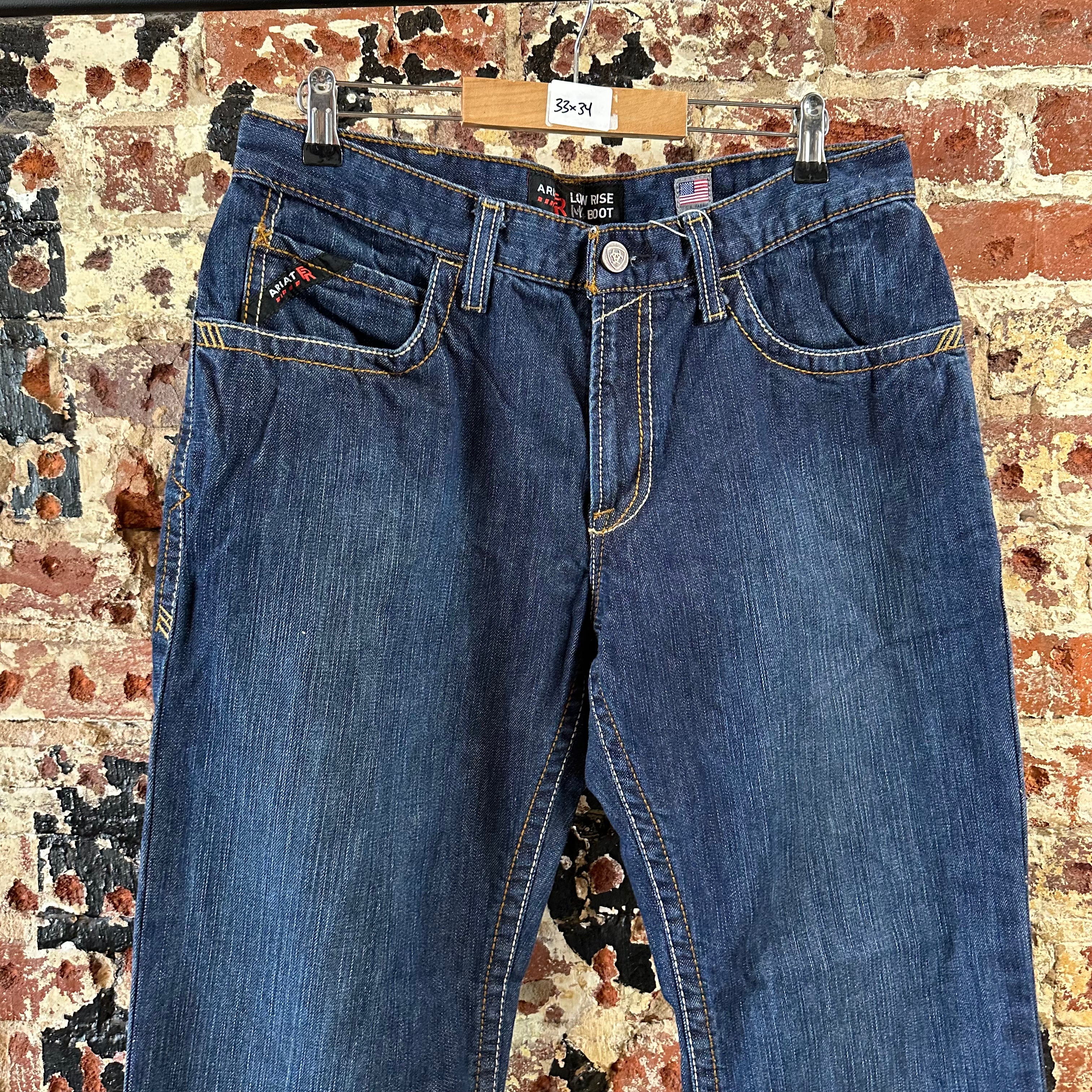 Ariat FR Mens 33x34 Blue M4 Low Rise Bootcut Jeans