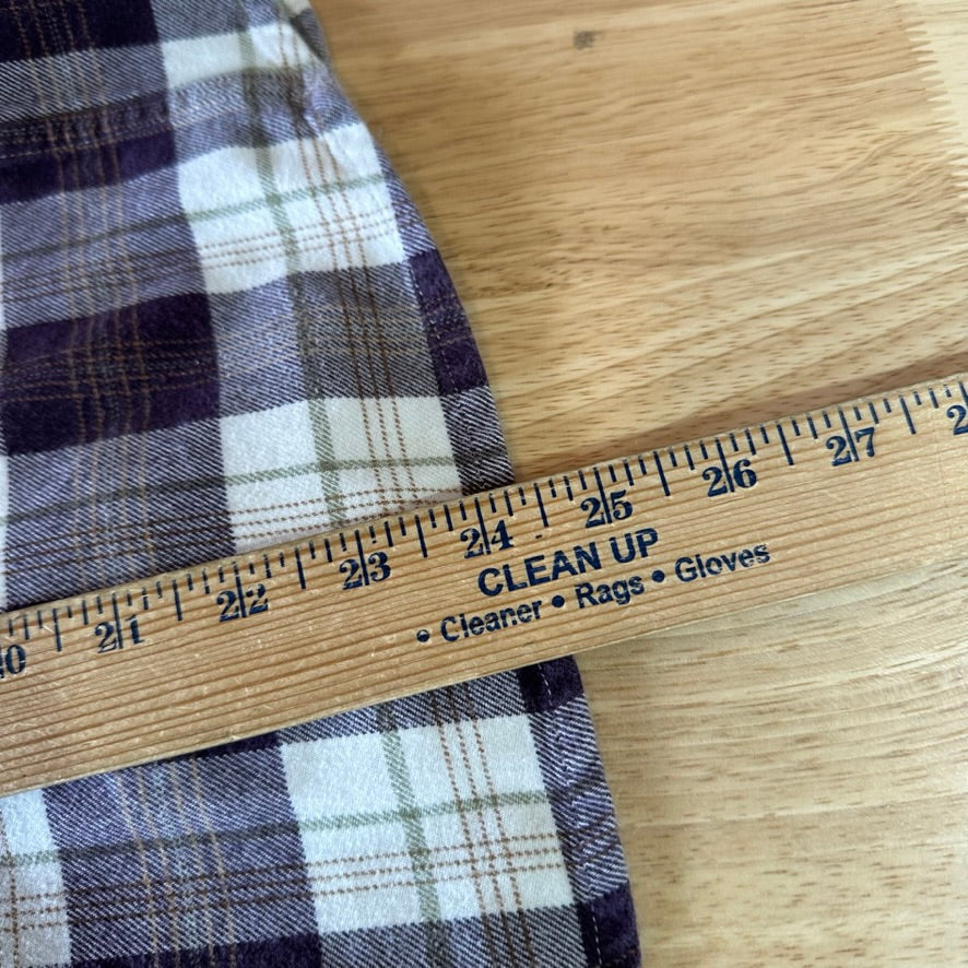 Carhartt Womens Medium Button Up Flannel Shirt Purple Plaid long sleeve