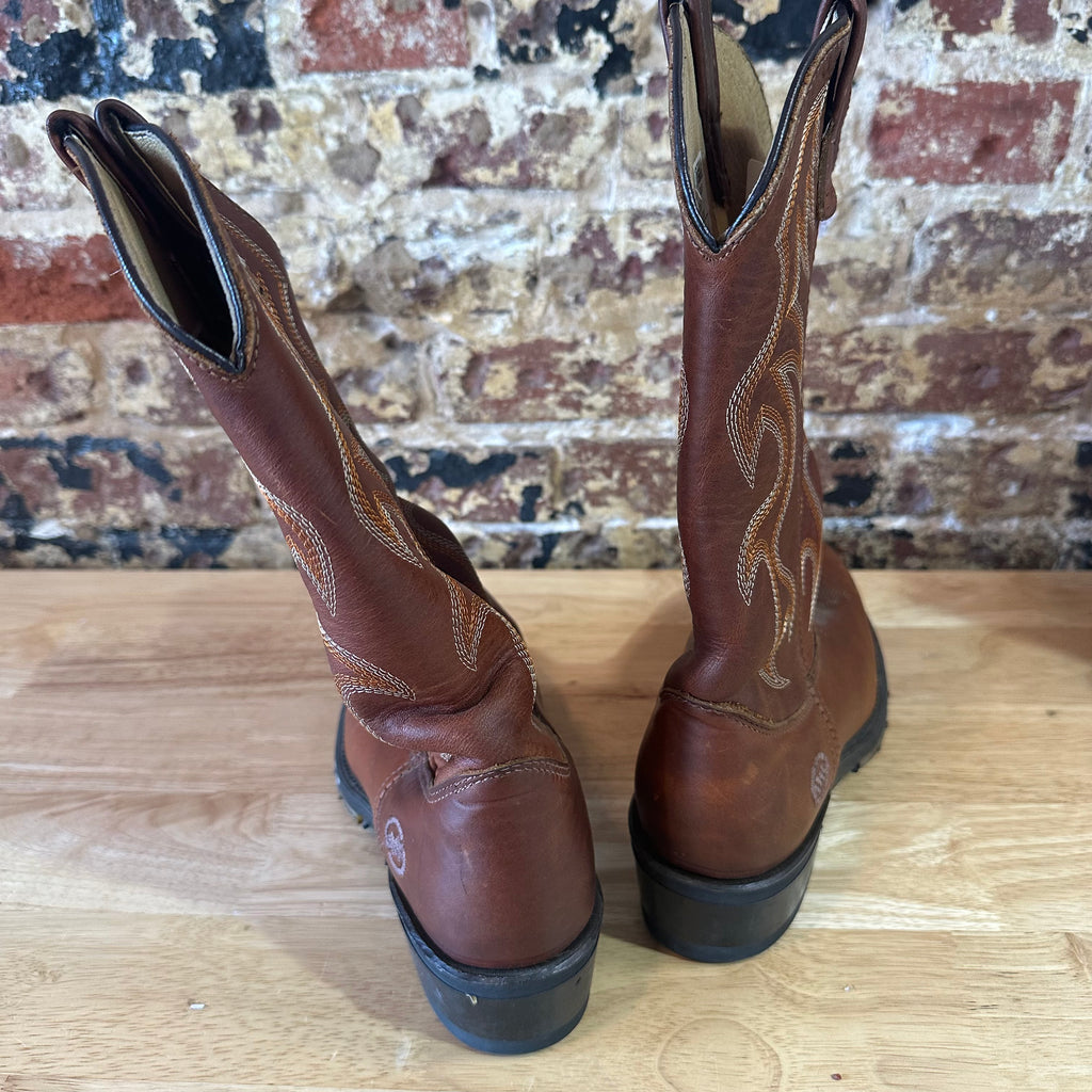 Double H Brown Leather Western Cowboy Boots Mens 9D