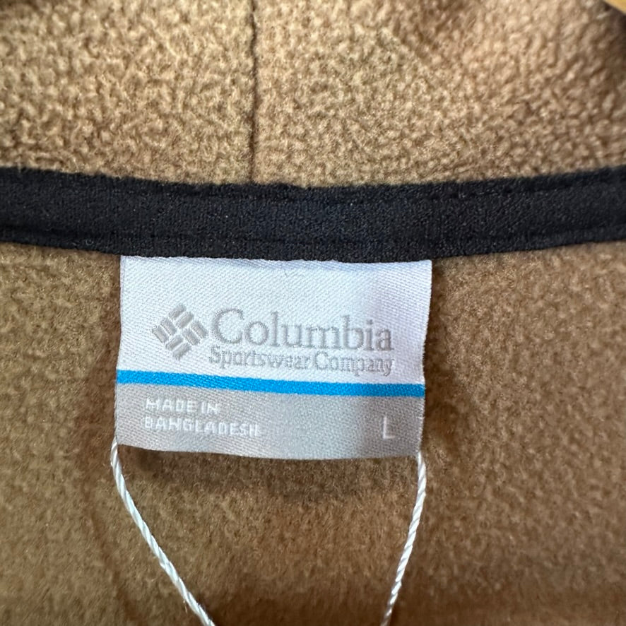 Columbia Jacket Mens Large Brown Tan Sequoia Grove 1/2 Zip Fleece Outdoor