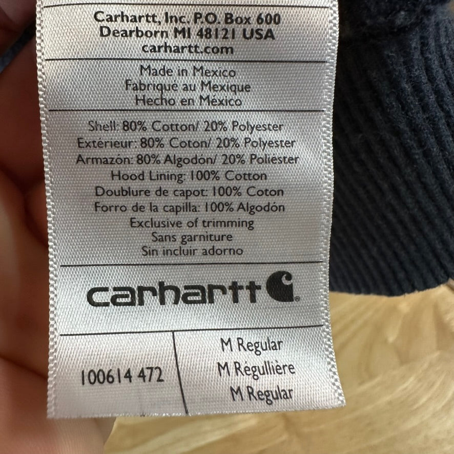 Carhartt Blue Zip up Sweatshirt Mens Medium