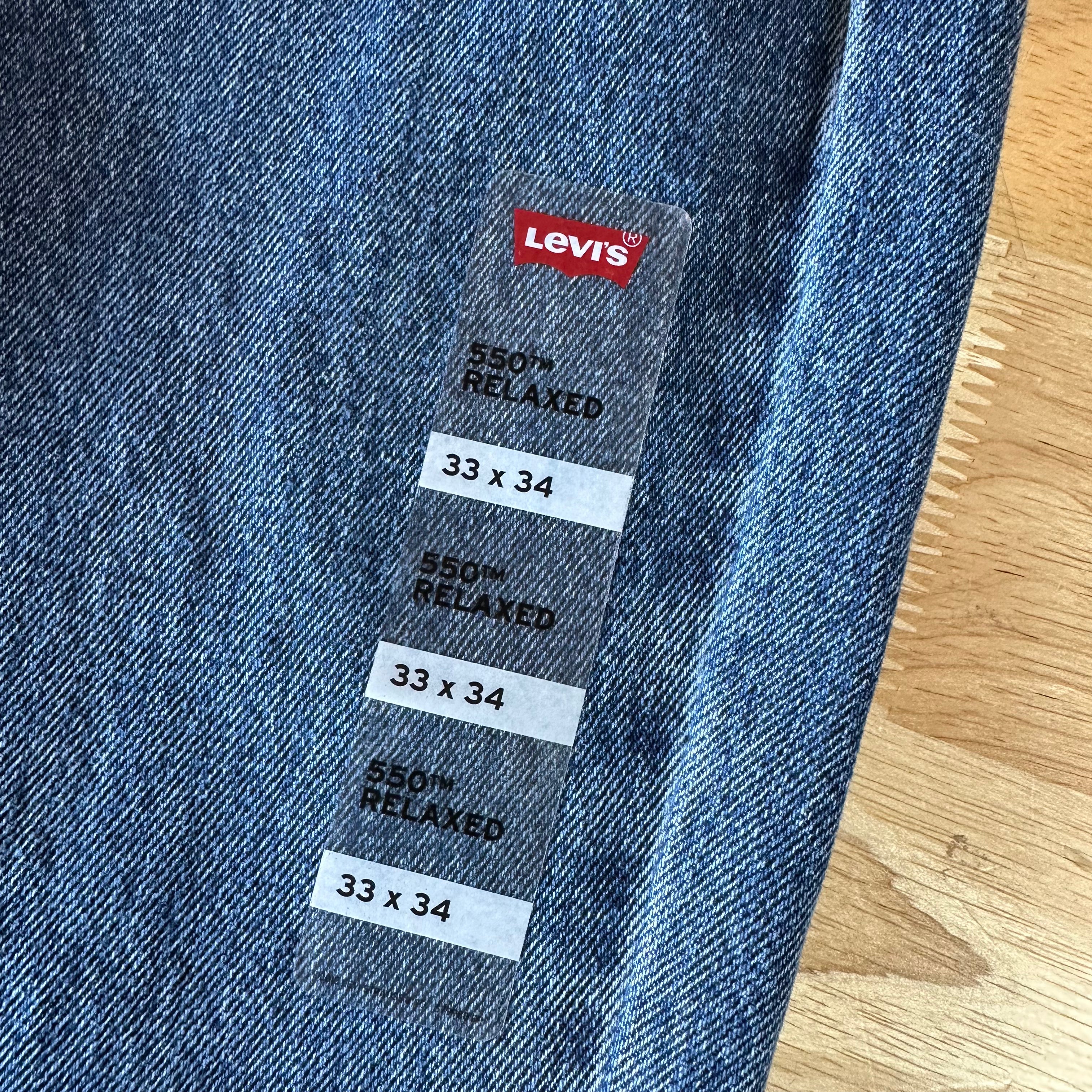Levi's 550 Mens 33x34 Blue Jeans NEW