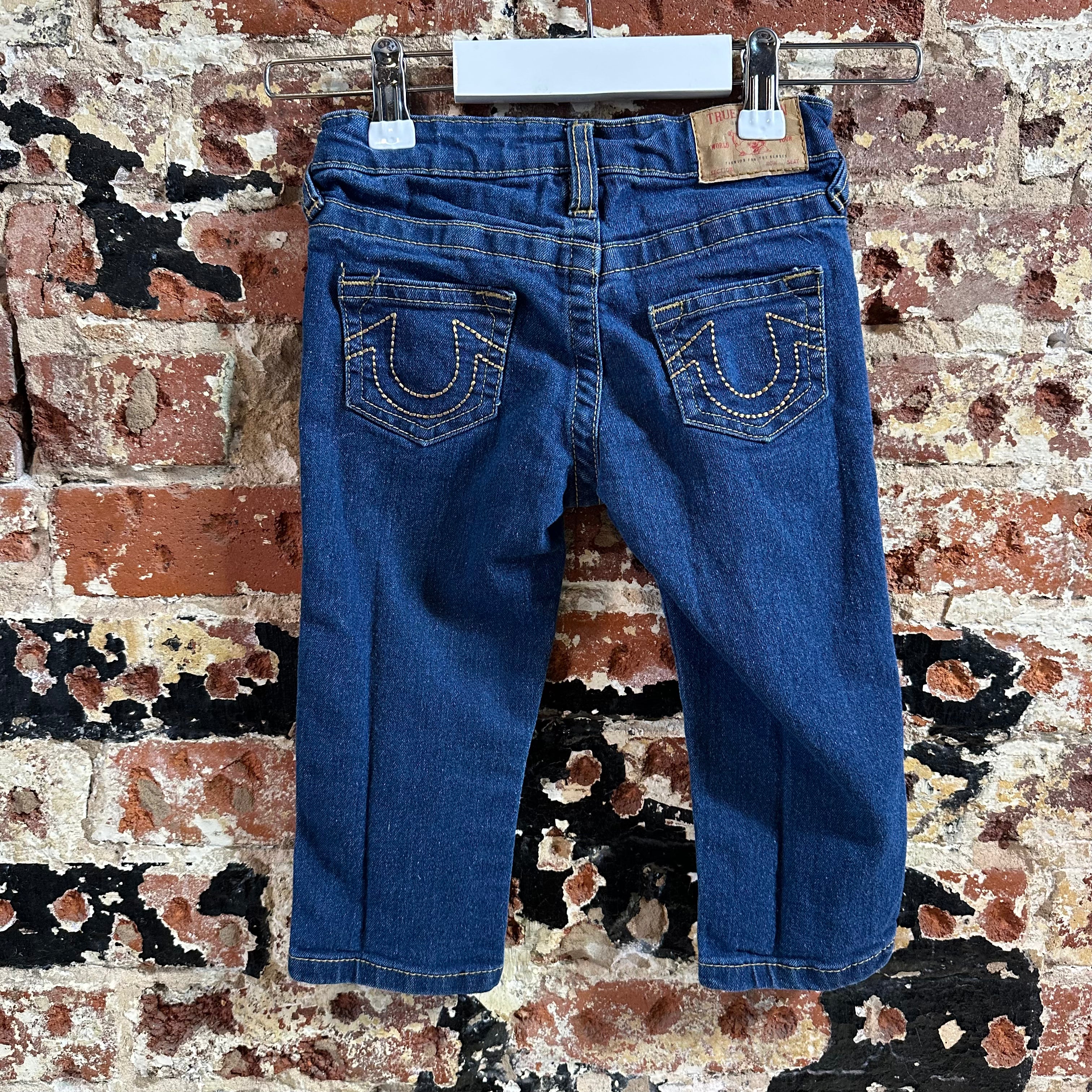True Religion Jeans Toddler 2T Blue Geno Slim Straight Leg Denim