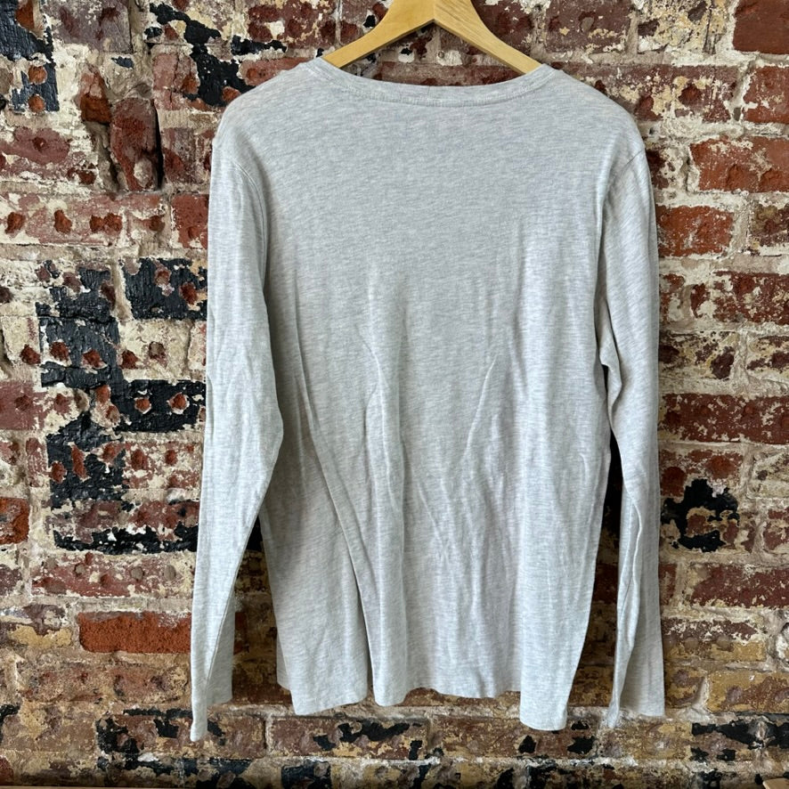 Carhartt T-Shirt Womens XL Long sleeve Work casual Gray Blue Front Logo