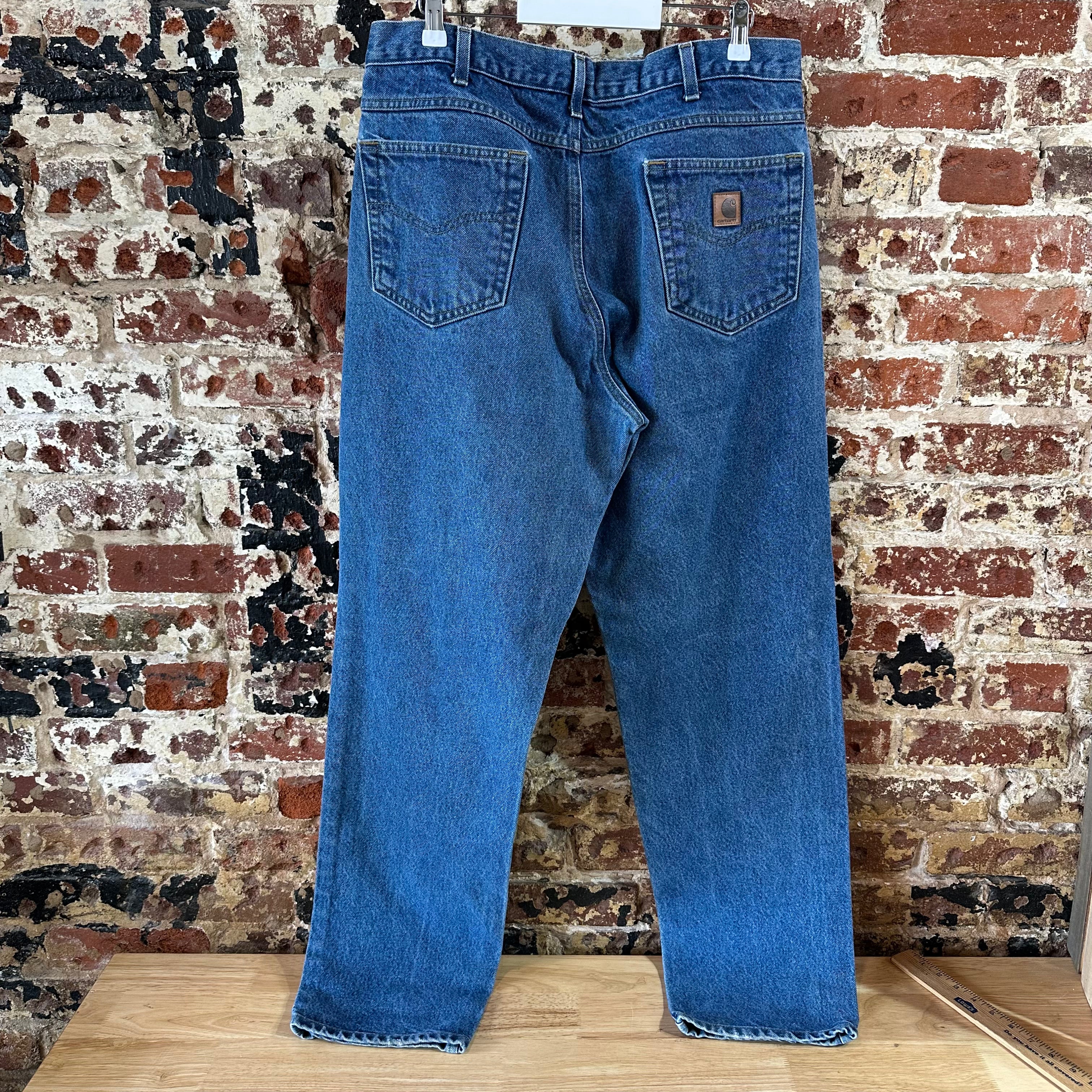 Carhartt Mens 36x34 Blue Jeans