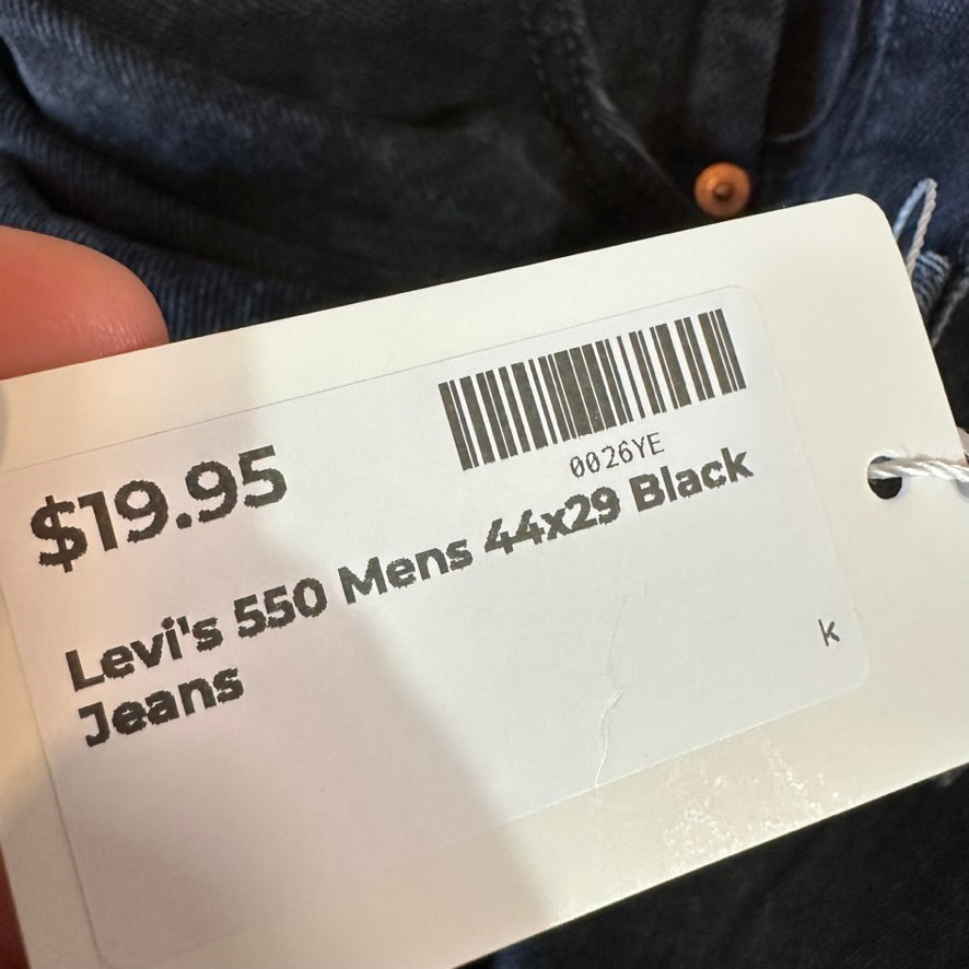 Levi's Mens 44x29 Black Jeans