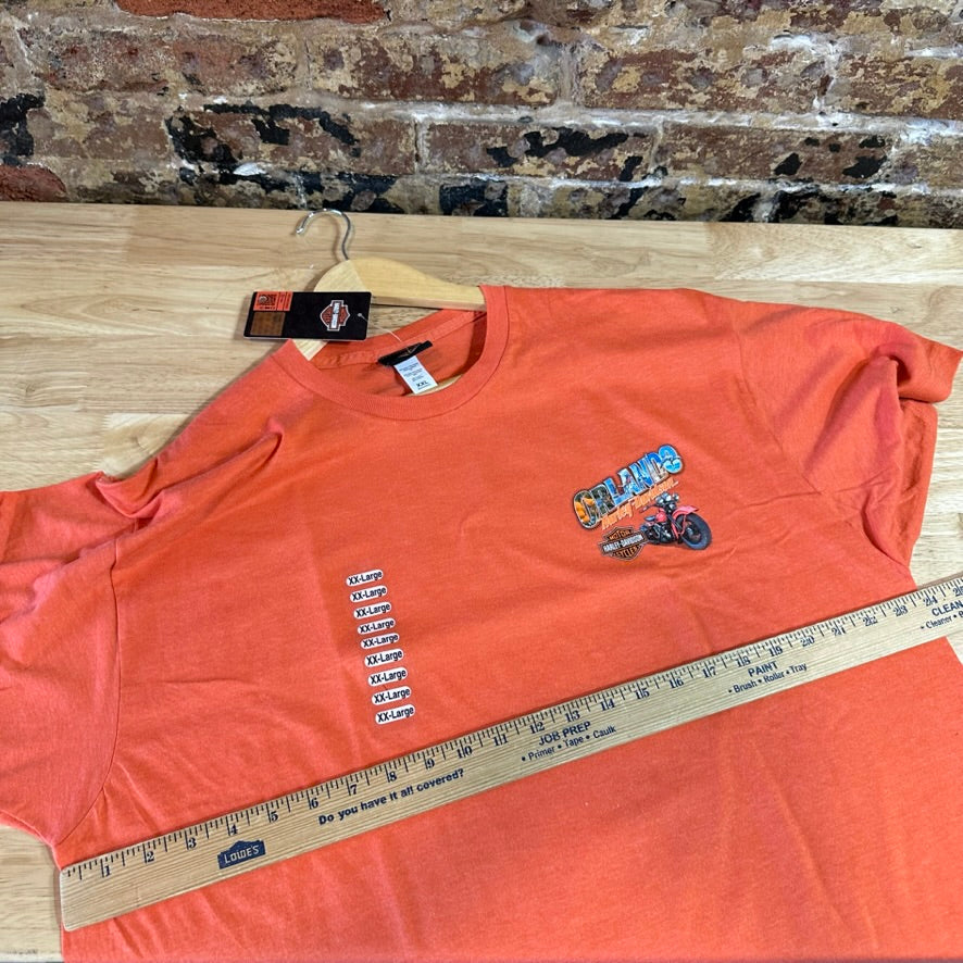 Harley Davidson Men's 2XL Short Sleeve Orange T-Shirt NEW
