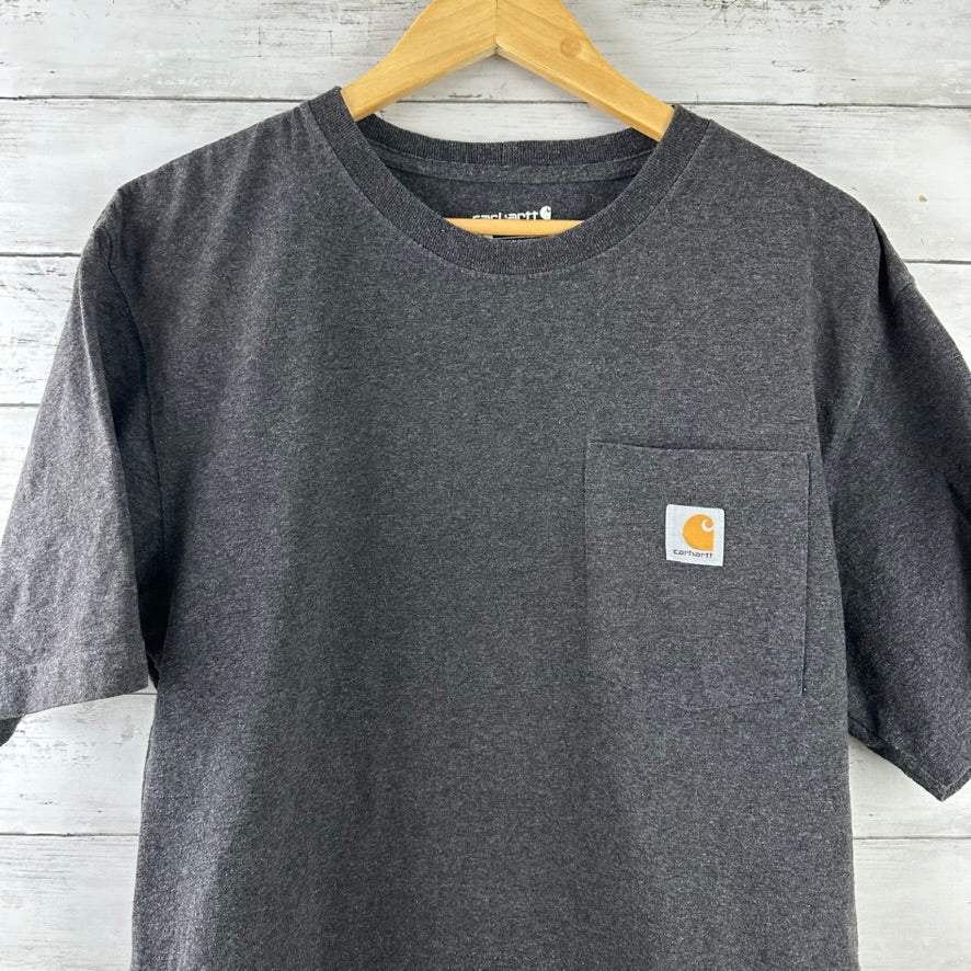 Carhartt Men's Medium short Sleeve Loose Fit T Shirt Pocket T Dark gray