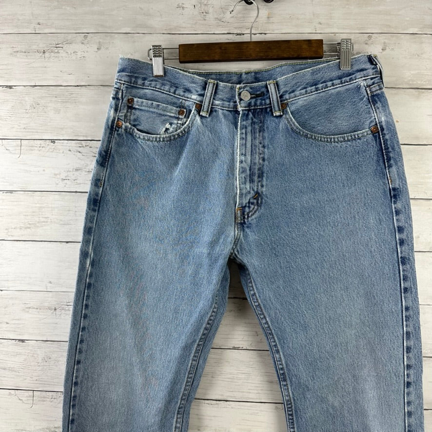 Levis 505 Jeans Mens 34x34 Regular Zip fly Blue denim Levi's