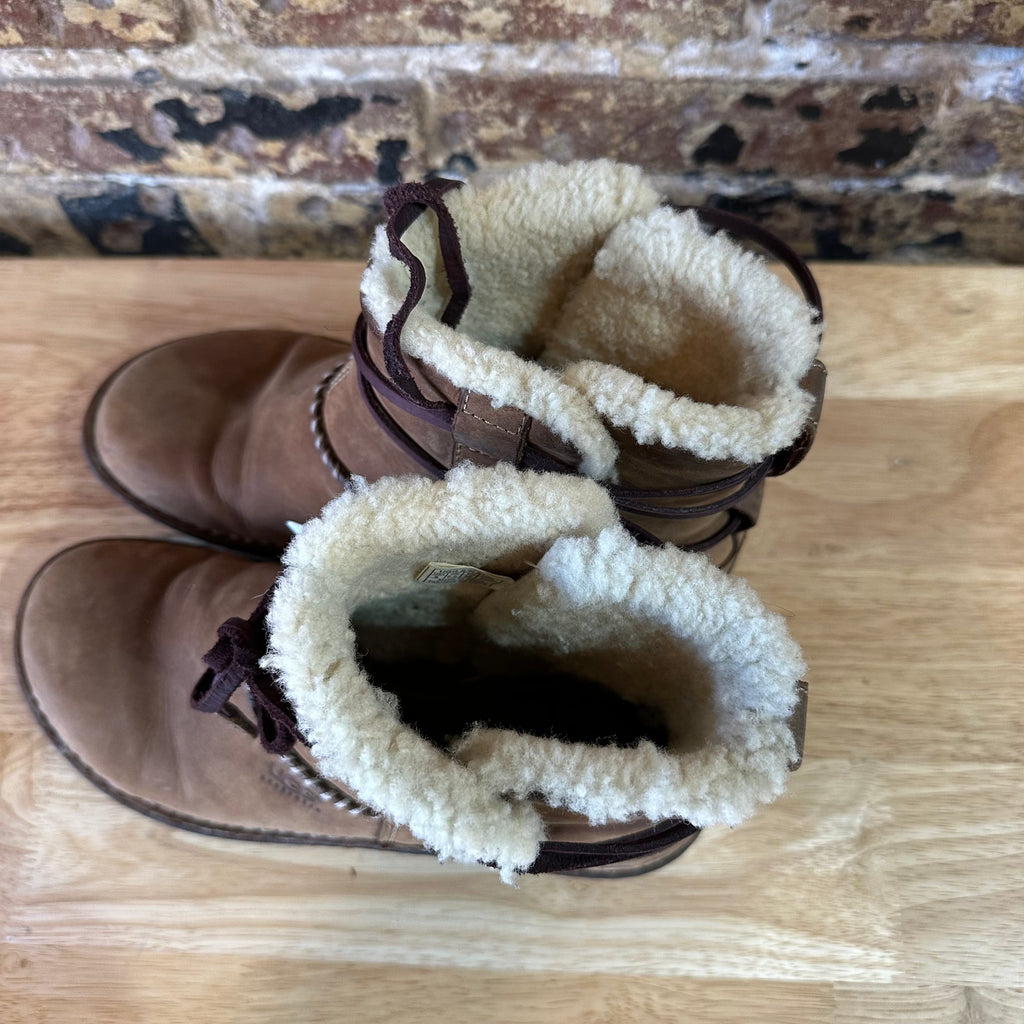 Ugg Australia Cove La Jolla Women's Size 8 Brown Leather Shearling Boots