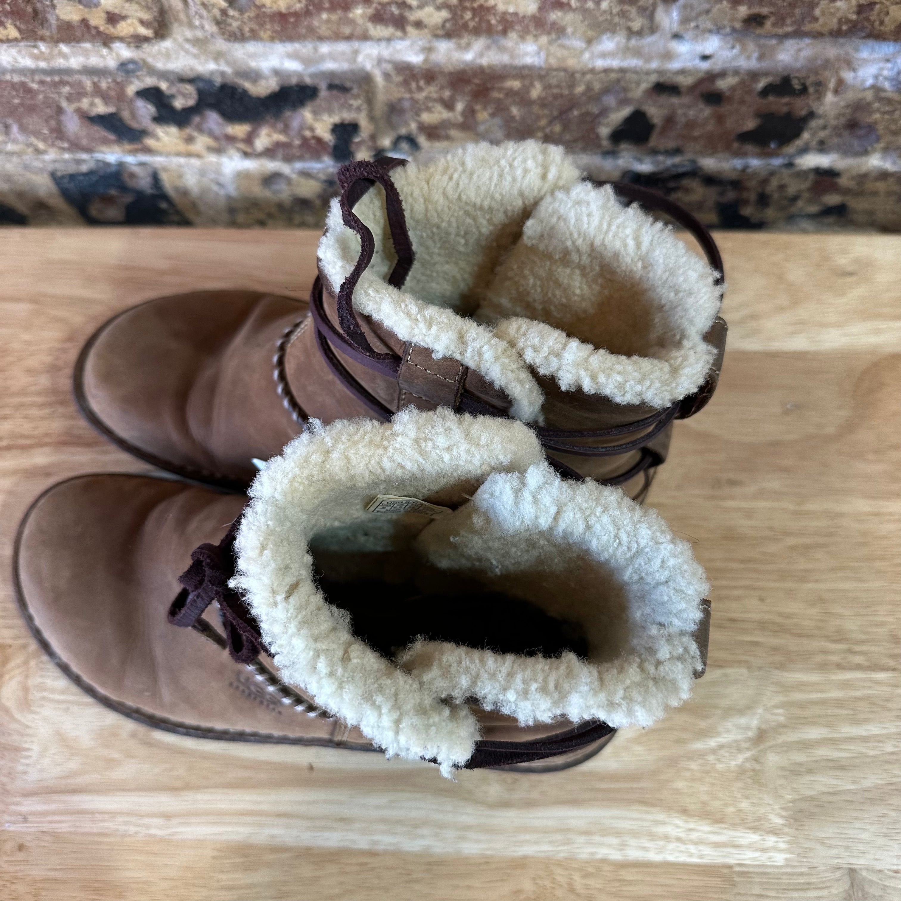 Ugg Australia Cove La Jolla Women's Size 8 Brown Leather Shearling Boots