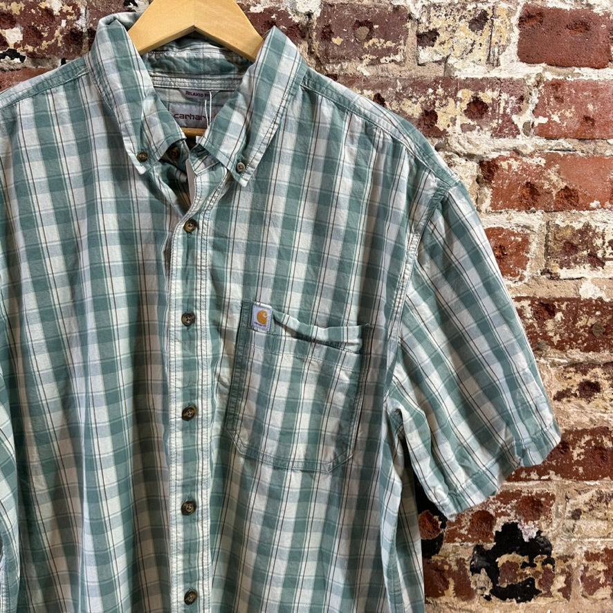 Carhartt Mens XL Tall Short Sleeve Button Up