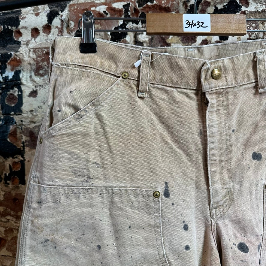 VTG 2005 Carhartt 62W Brown Mens 34x32 Double Knee Pants