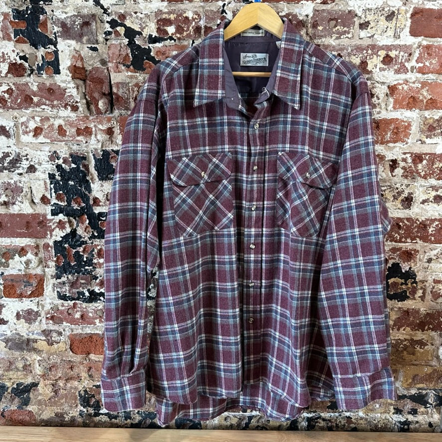 VTG Sears Mens 2XL Long Sleeve Button Up Flannel