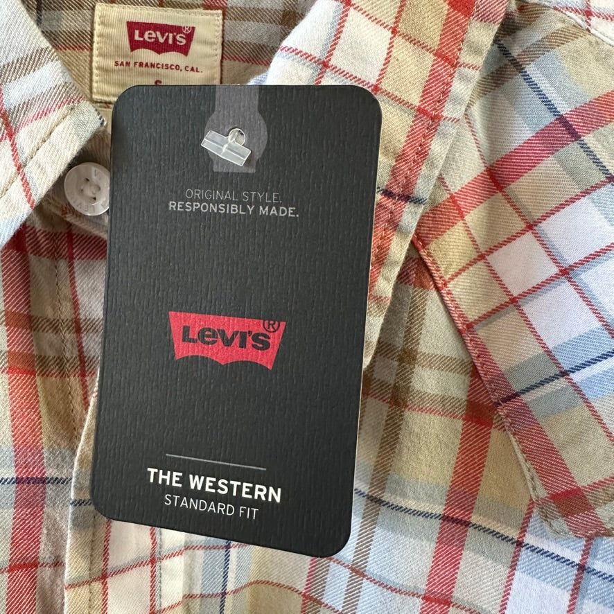 Levi's Mens Small Pearl Snap Western Shirt NEW
