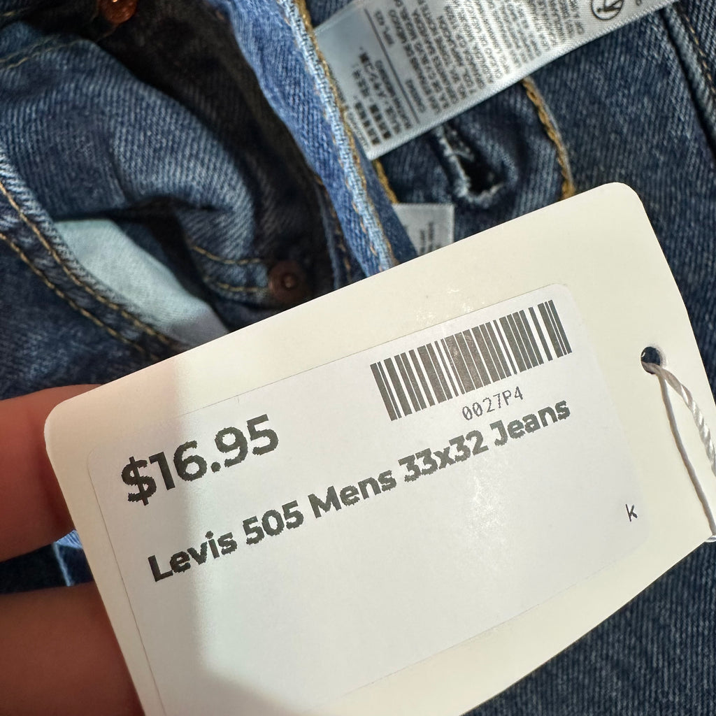 Levi's 505 Mens 33x32 Blue Jeans