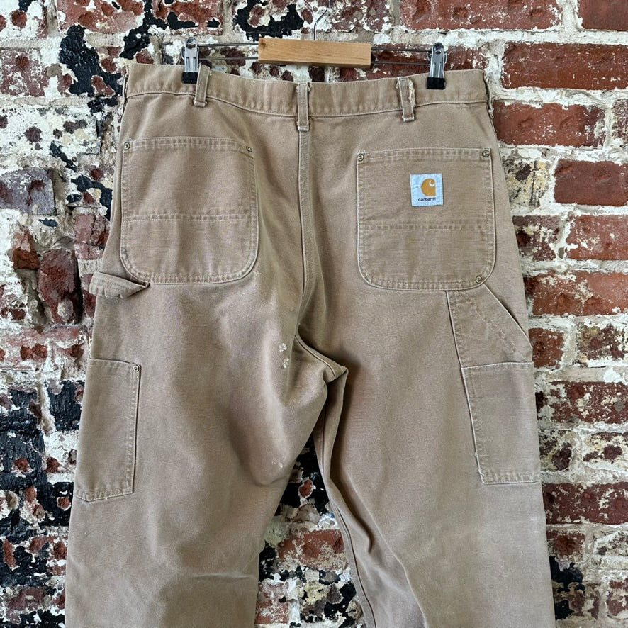Carhartt Mens 38x32 Brown Double Knee Pants