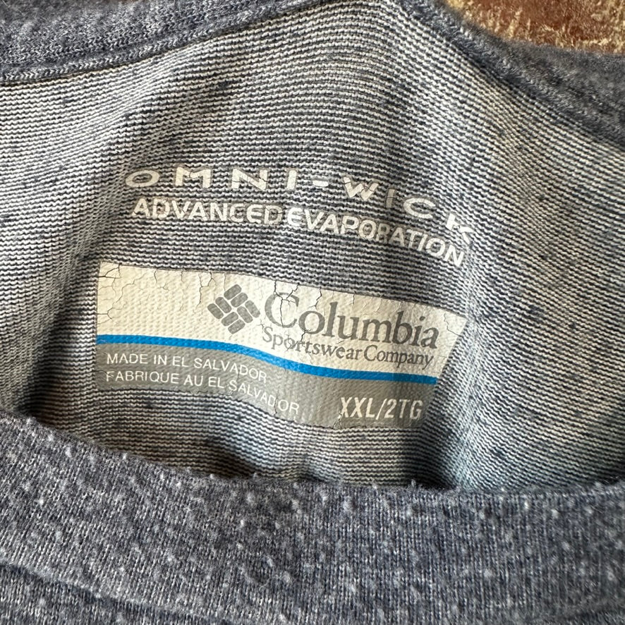 Columbia Mens 2XL Short Sleeve Blue T-Shirt