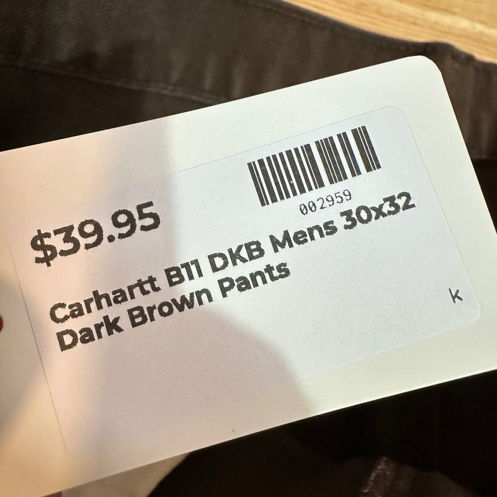 Carhartt Mens 30x32 Dark Brown Pants