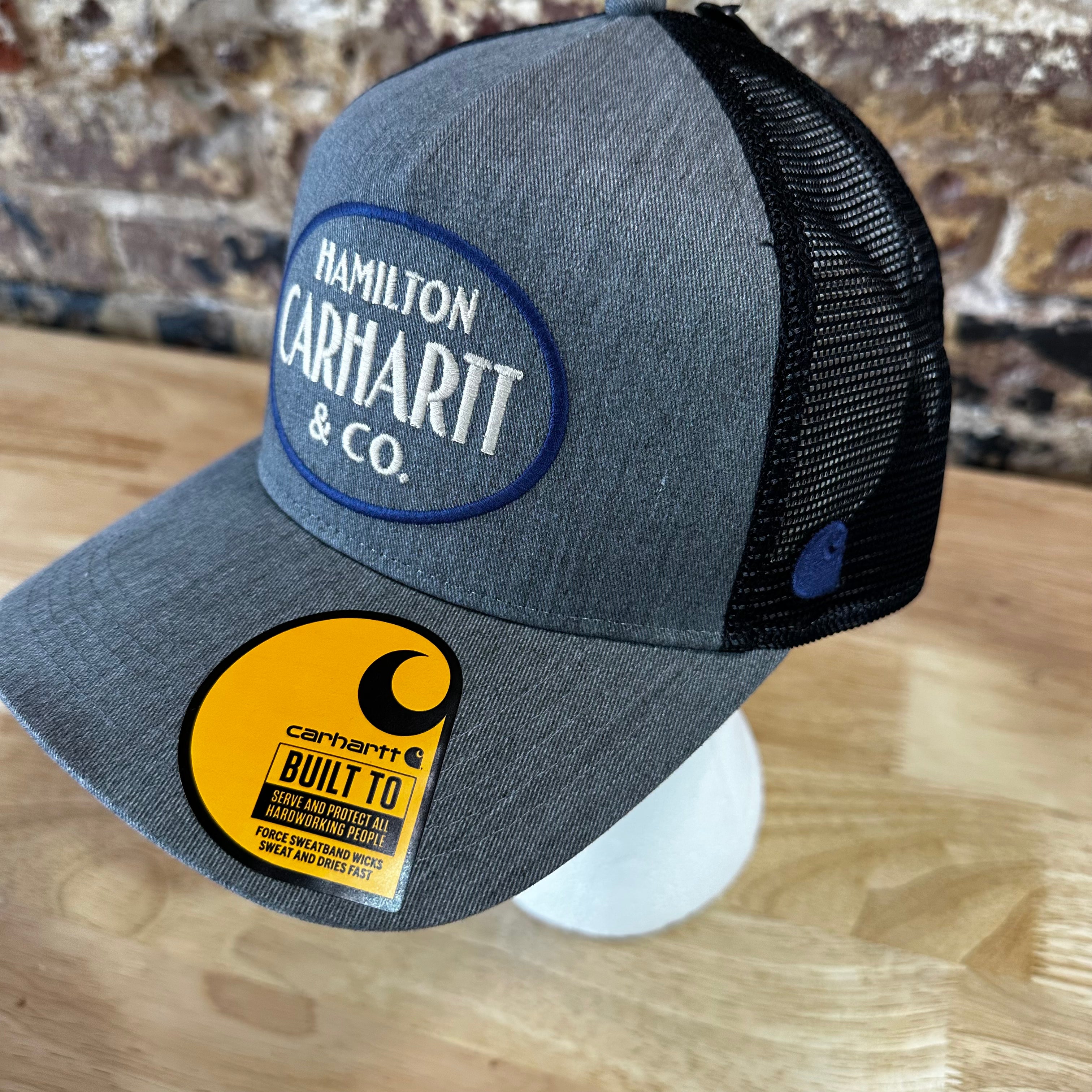 Carhartt Force Twill Mesh-Back Hamilton SnapBack Trucker Hat White Gray New