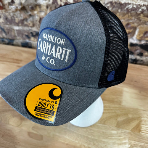 Carhartt Force Twill Mesh-Back Hamilton SnapBack Trucker Hat White Gray New