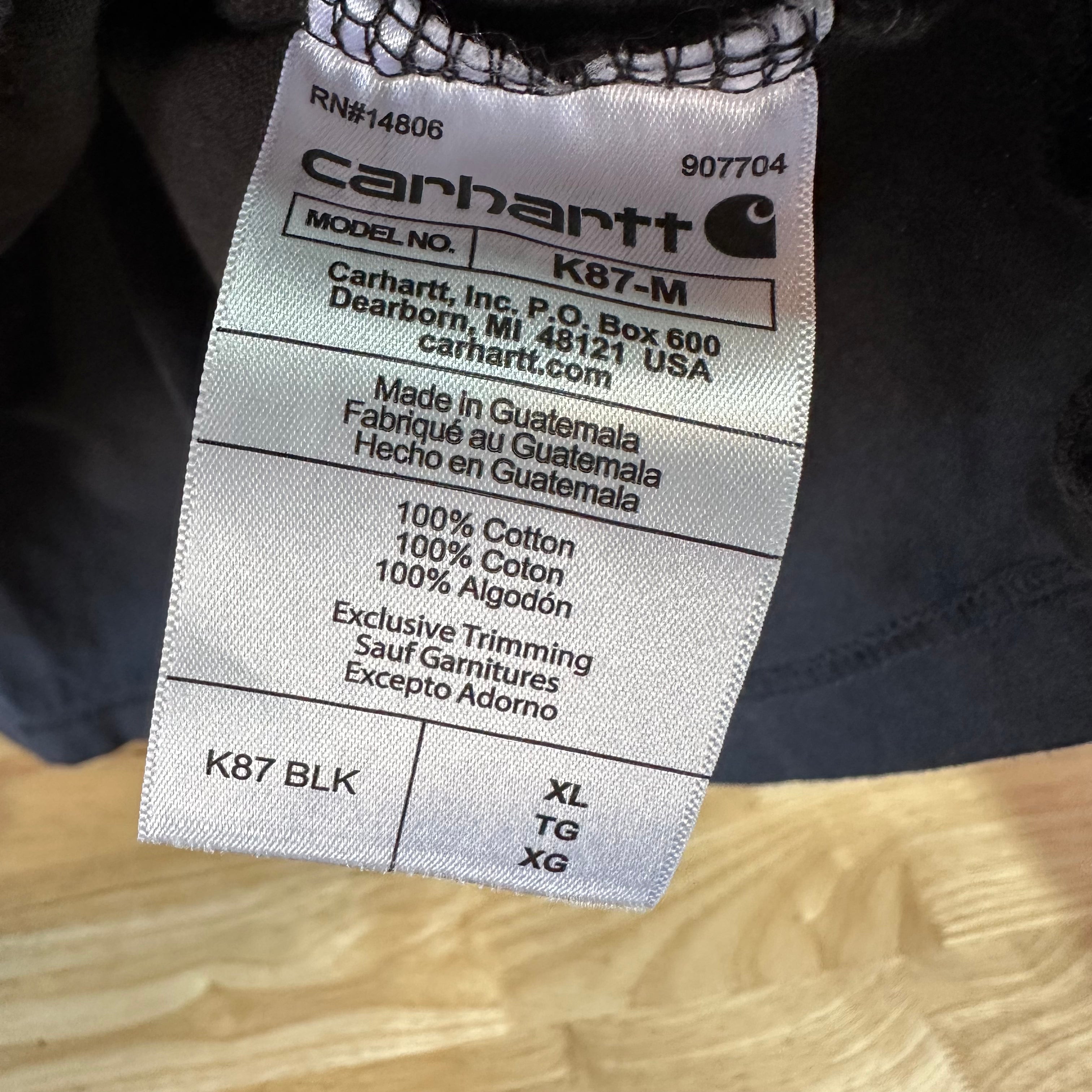 Carhartt T Shirt Mens XL Short Sleeve BLK Black T-Shirt