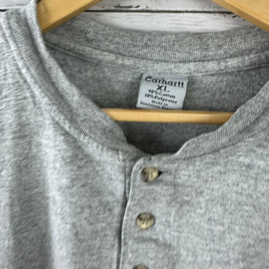 Carhartt Men's XL short Sleeve Henley T Shirt Pocket T Gray