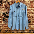 Magellan Shirt Mens Small Long Sleeve Button Down Fish Gear Blue NEW