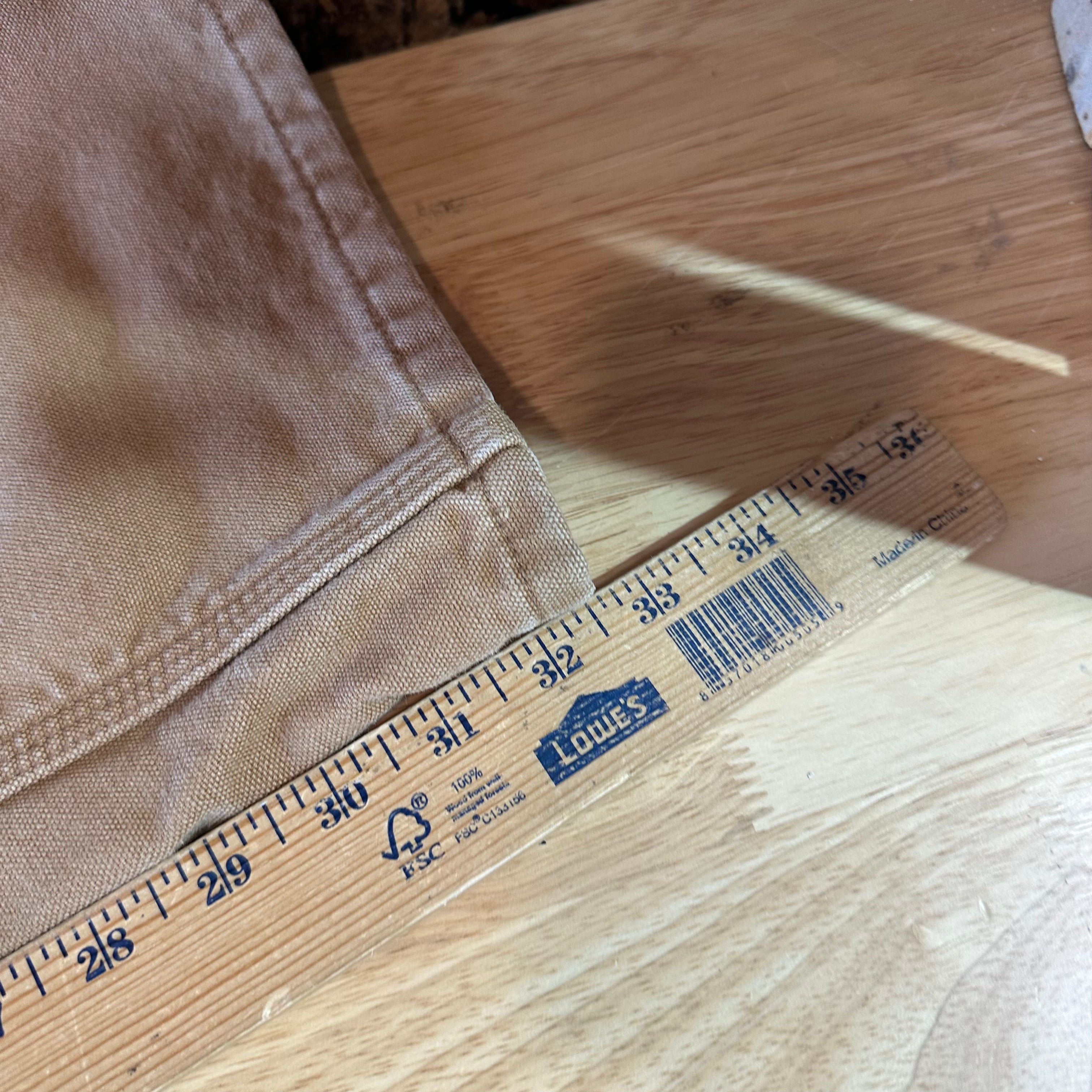 Carhartt Flannel Lined Brown Pants Mens 36x32