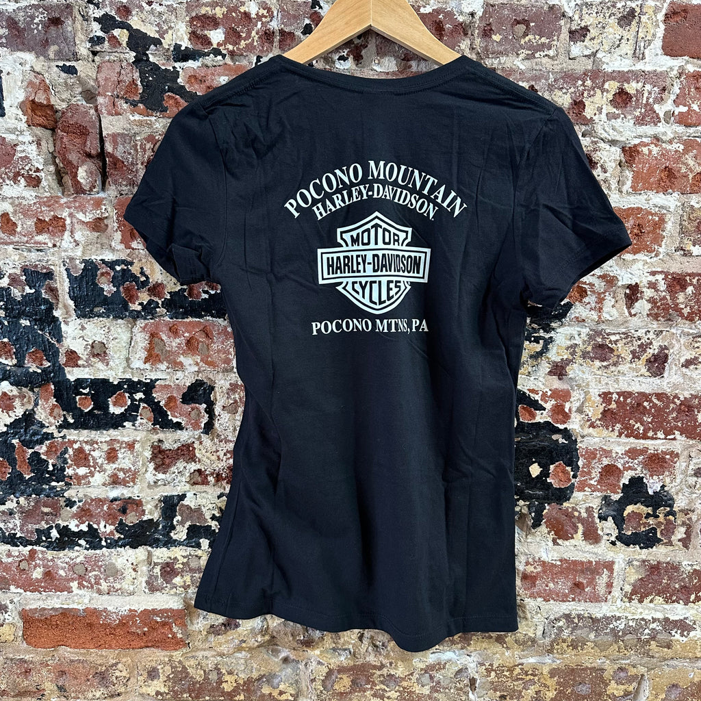 Harley Davidson Women's Small Short Sleeve Black T-Shirt V-Neck NEW
