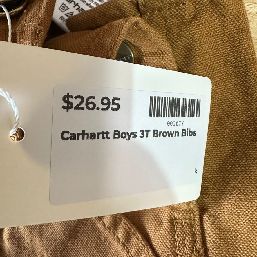 Carhartt Overalls Canvas Brown toddler boys Size 3T Bibs