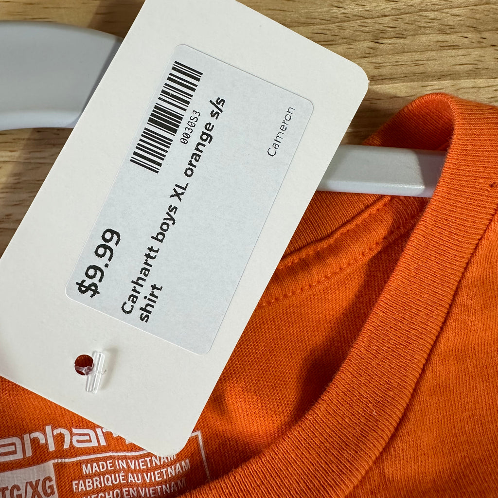 Carhartt Short Sleeve Orange T-Shirt Boys XL