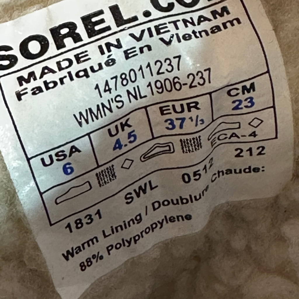 Sorel Tivoli High ll Snow Boots Woman's Winter Boot Grey Black Size 6