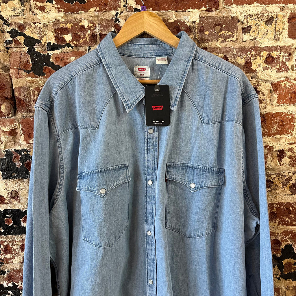 Levi's Mens 3XL Tall Pearl Snap Western Jean Shirt NEW