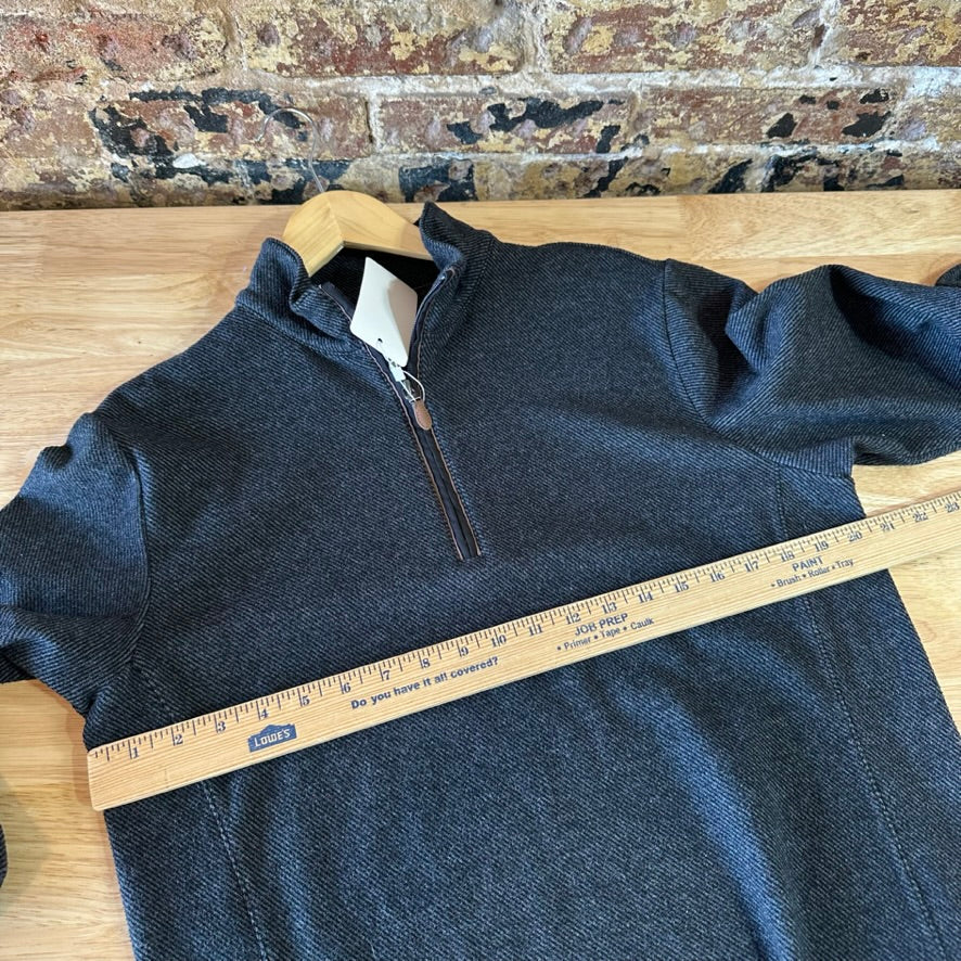 Vineyard Vines 1/4 Zip Small Oxford Pique Pullover Black Cotton Pullover preppy