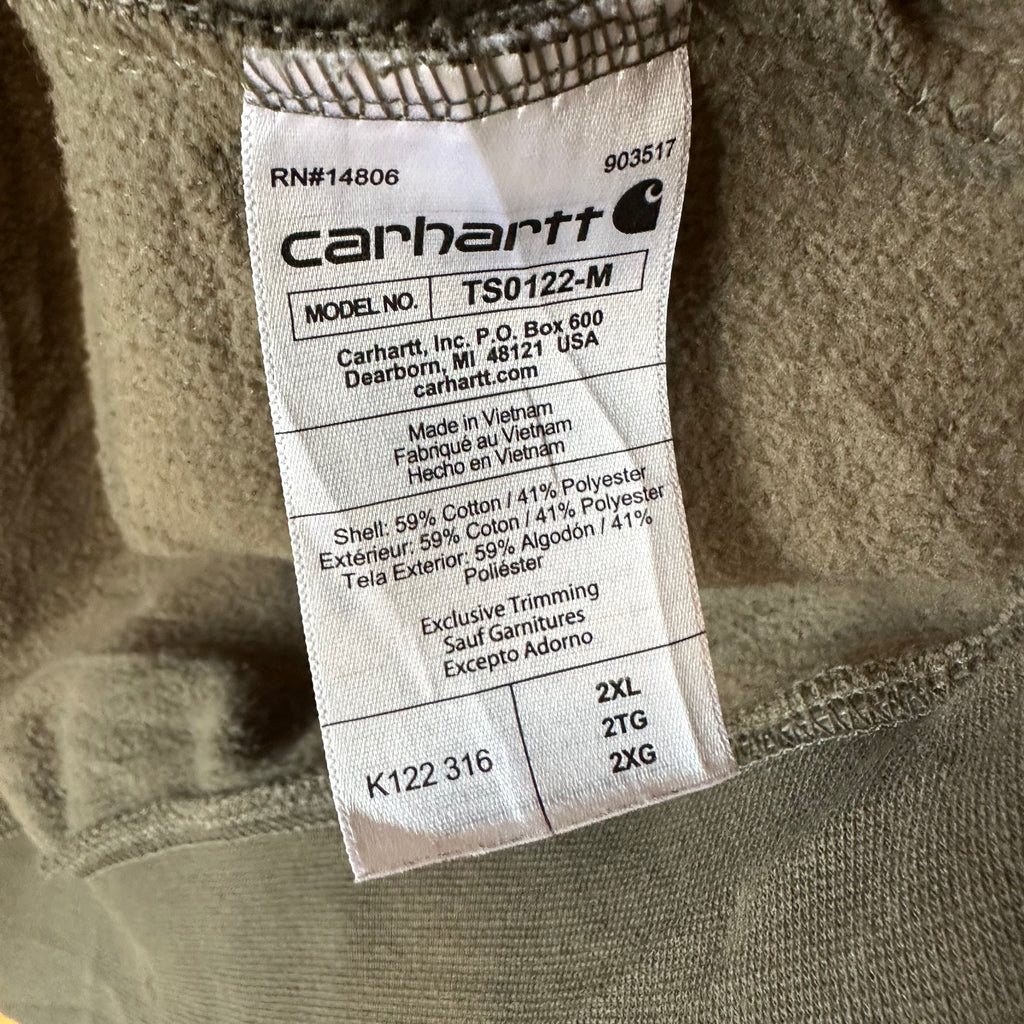 Carahrtt Green Full Zip Hoodie Mens 2XL