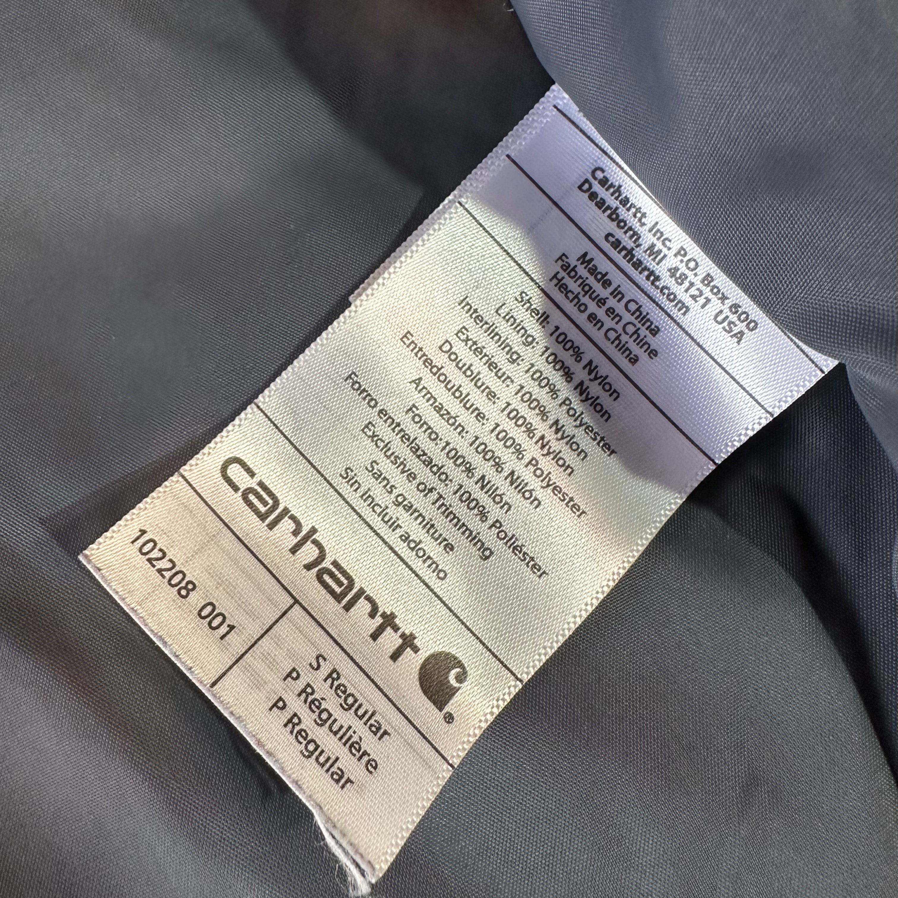 Carhartt Mens Small Rain Defender Black Jacket