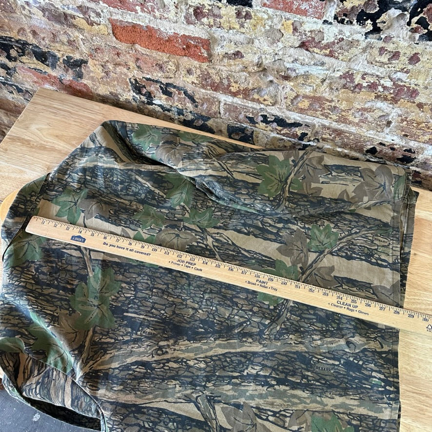 Vintage Trebark Shirt Mens 2XL Brown Green Camo Hunting Button Up Field Camp