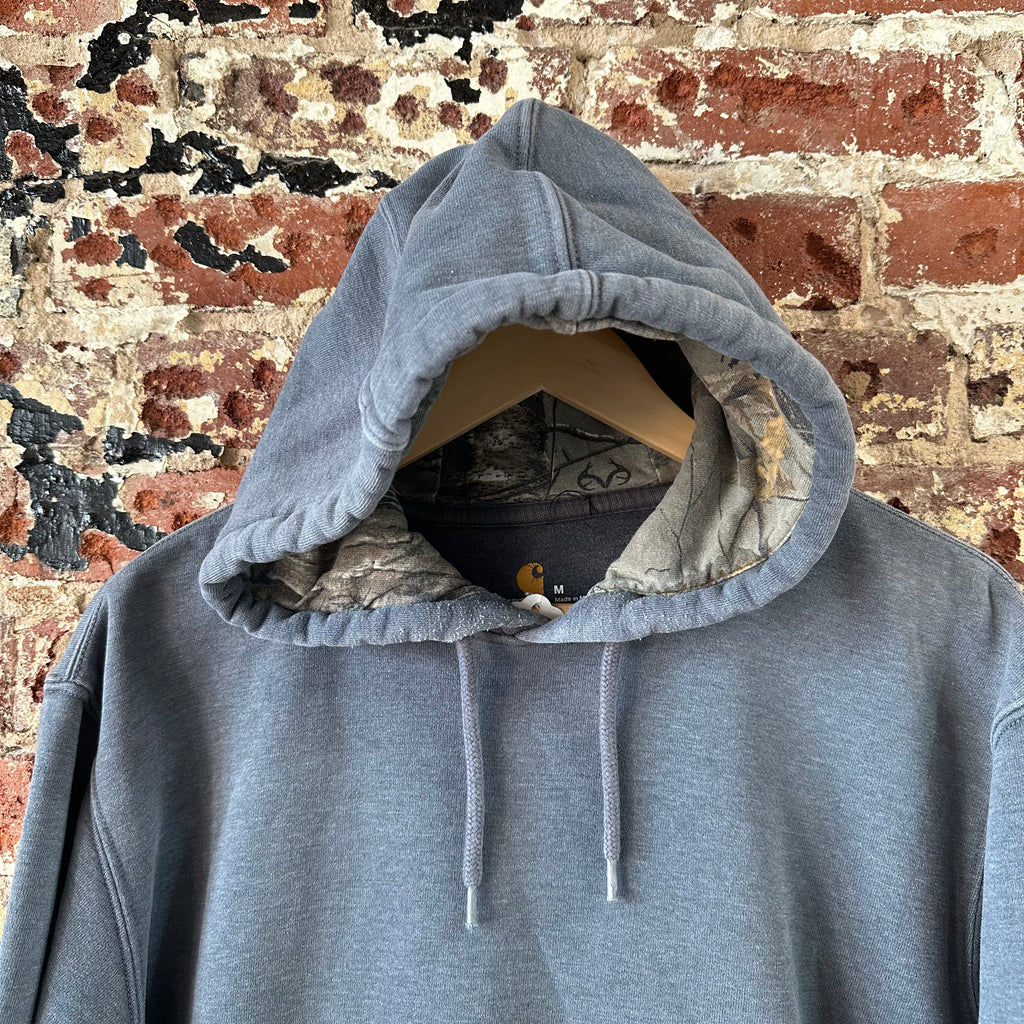 Carhartt Hoodie Sweatshirt Gray Mens Size Medium Original Fit Camo