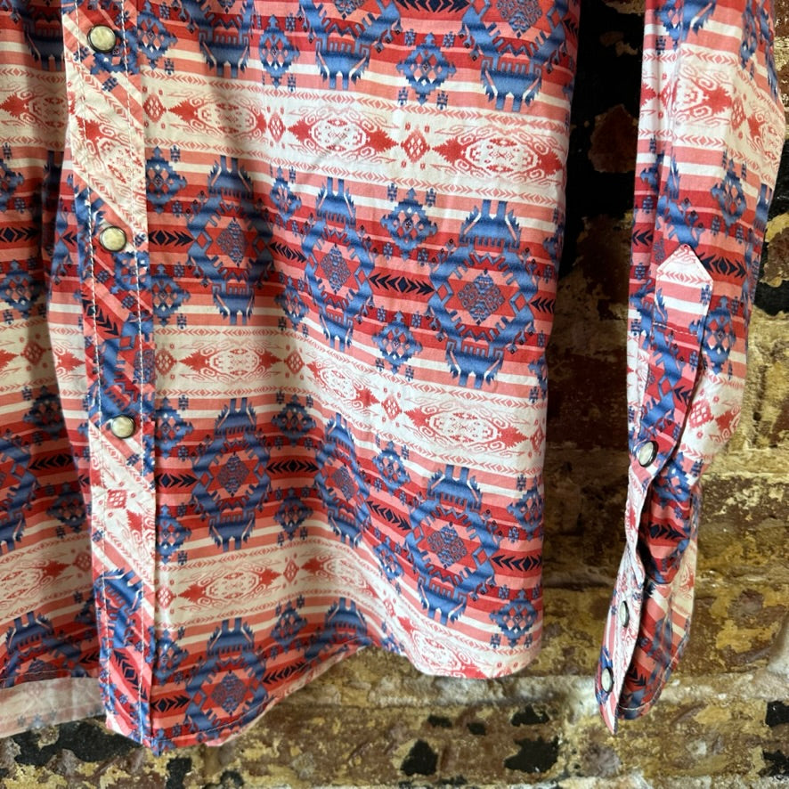Rock N Roll Mens Medium Aztec Western Shirt