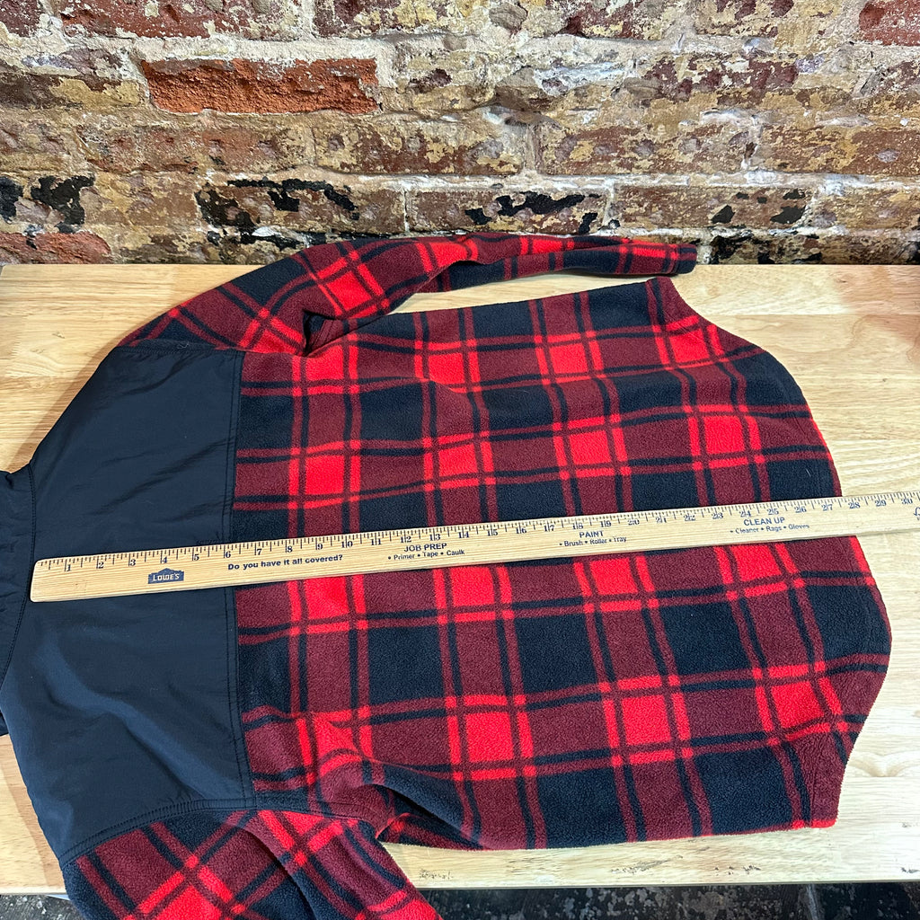 Columbia Womens Large Red Plaid Fleece Jacket