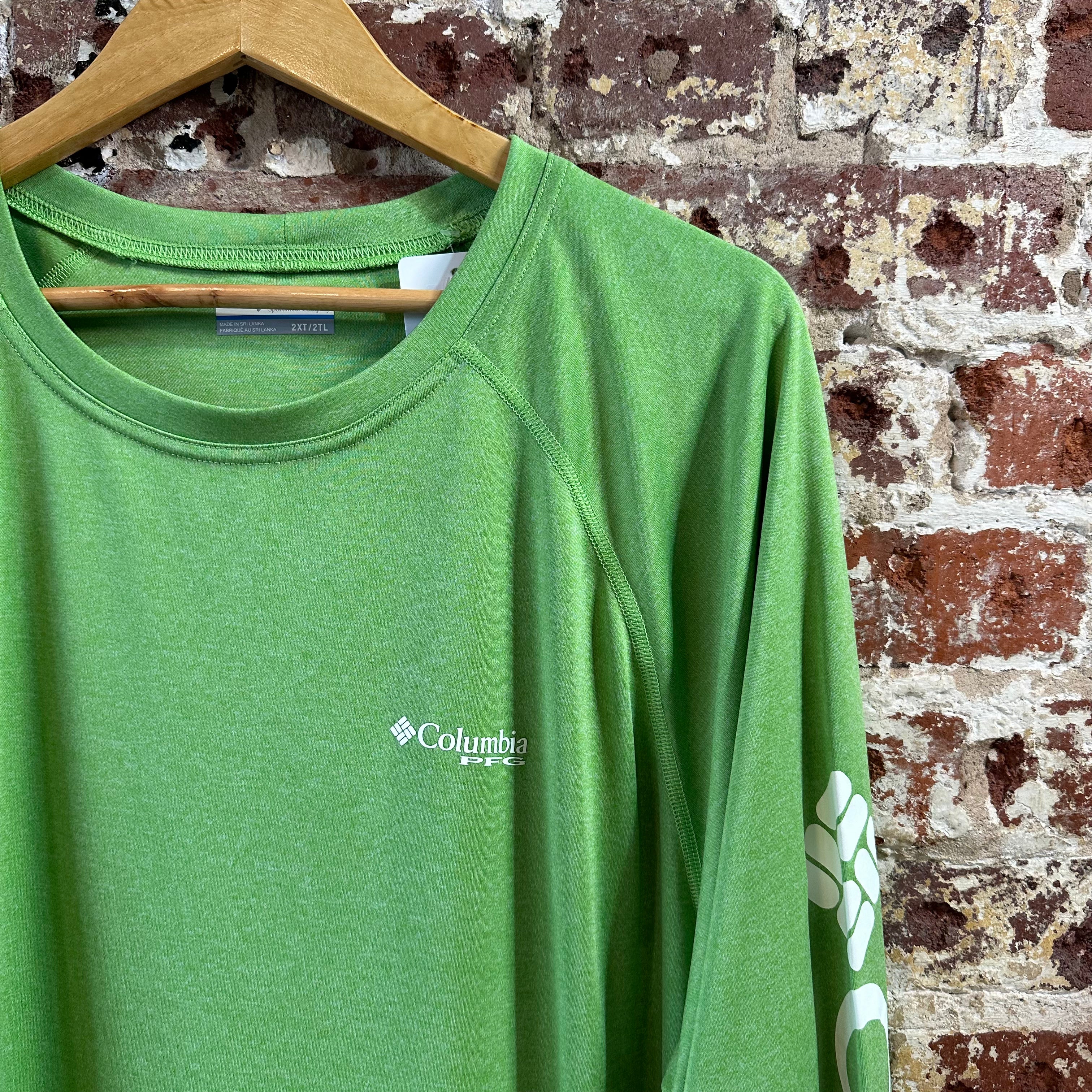 Columbia PFG Mens 2XL tall Green Long Sleeve Shirt